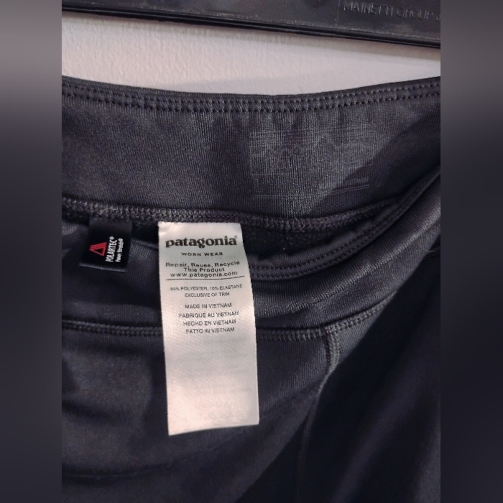 Patagonia Dark Gray Fleece Lined Active Leggings, Sz Large - Picture 2 of 5